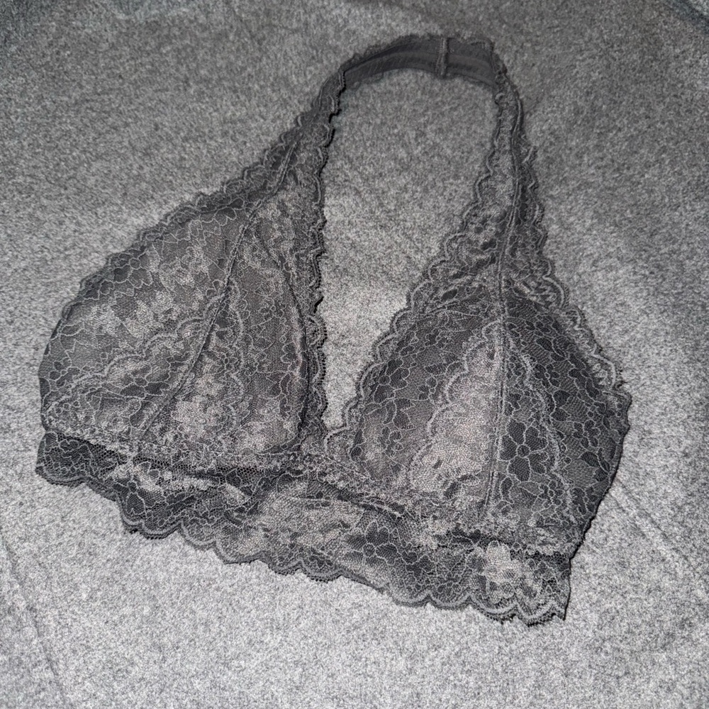 Gilly Hicks Gray Lace Triangle Bra